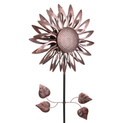 ROOM & RETREAT Large Kinetic Sunflower Garden Stake In Bronze