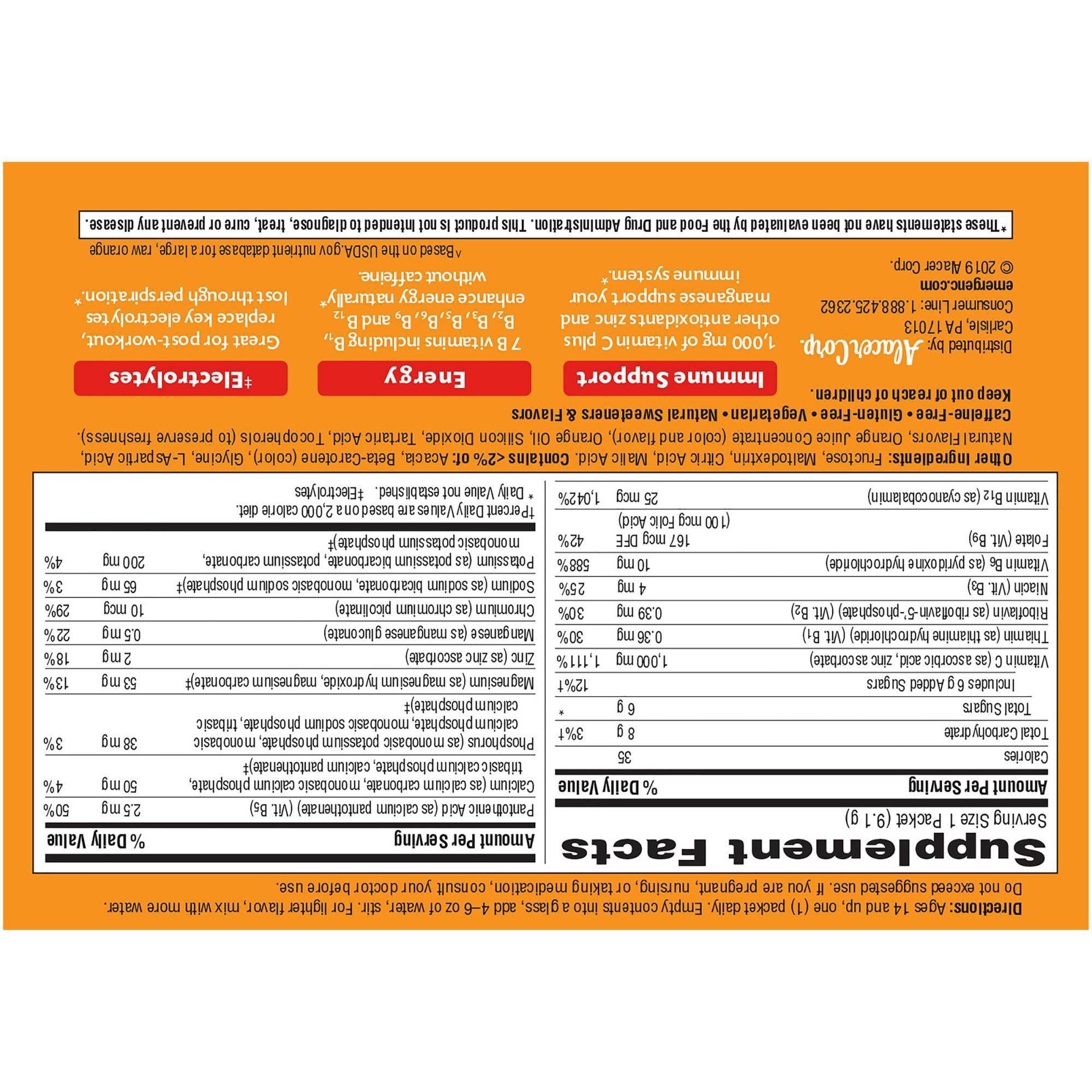 slide 6 of 15, Emergen-C 1,000 mg Super Orange Vitamin C 60 ea, 60 ct