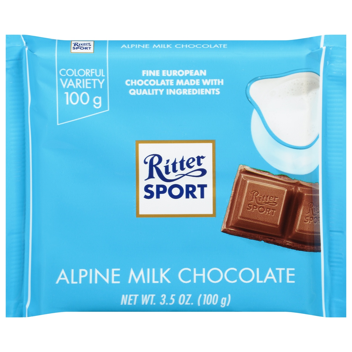 slide 1 of 2, Ritter Sport Alpine Milk Chocolate Bar, 3.5 oz