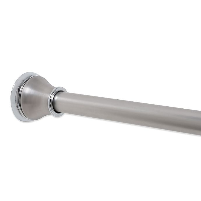 slide 1 of 2, Titan NeverRust Aluminum Decorative Finial Tension Shower Rod - Chrome and Nickel, 72 in