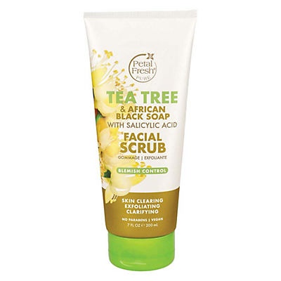 slide 1 of 1, Petal Fresh Tea Tree & African Black Soap With Salicylic Acid Facial Scrub, 7 oz