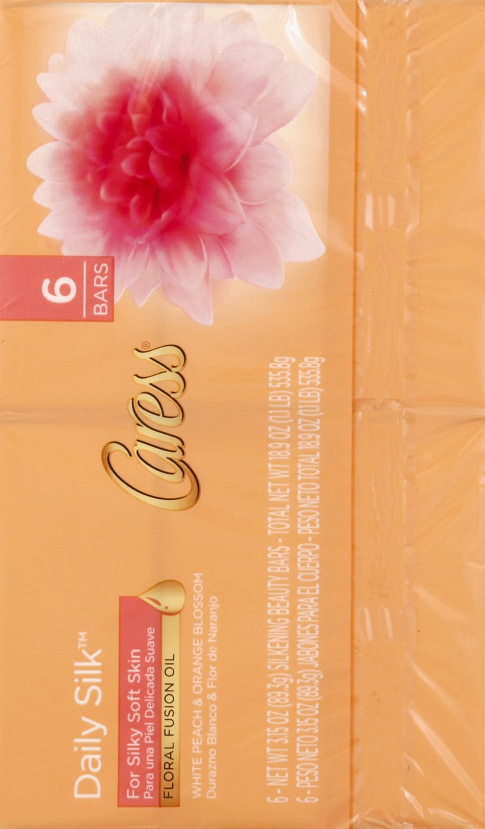 slide 4 of 6, Caress Beauty Bar Soap Daily Silk, 3.15 oz, 6 Bars, 3.15 oz