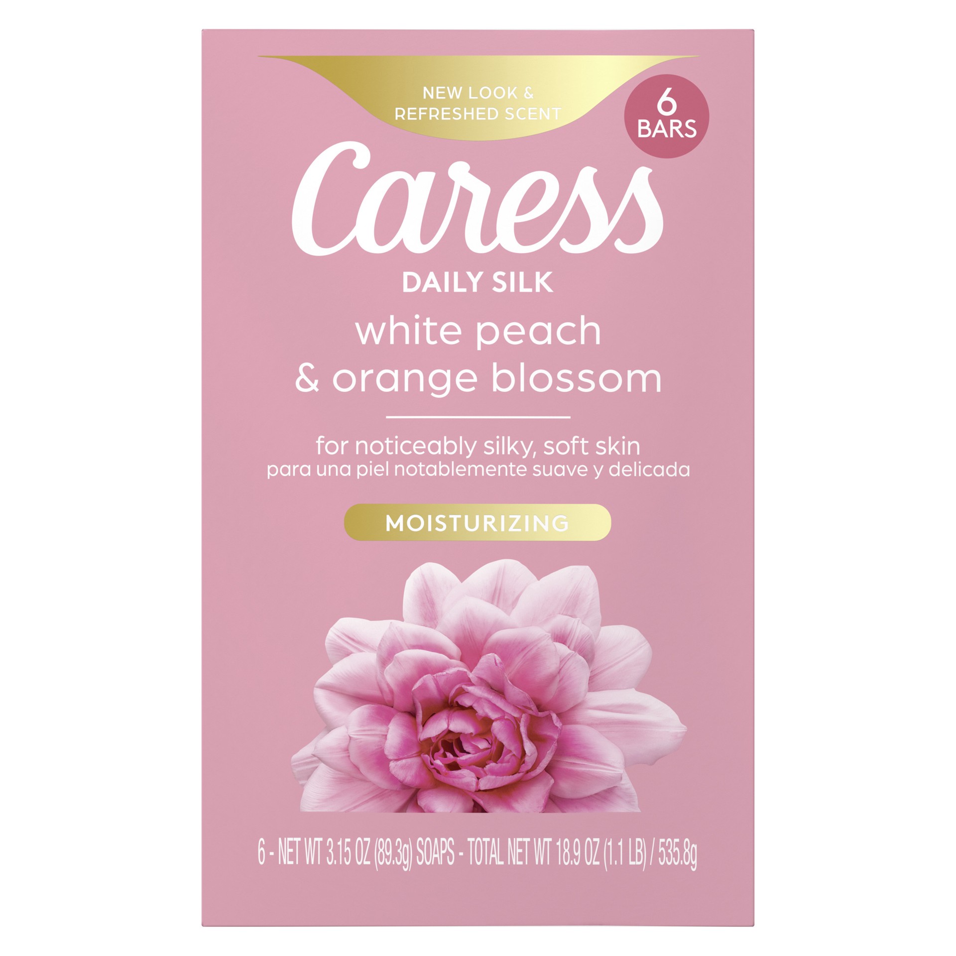 slide 1 of 6, Caress Beauty Bar Soap Daily Silk, 3.15 oz, 6 Bars, 3.15 oz