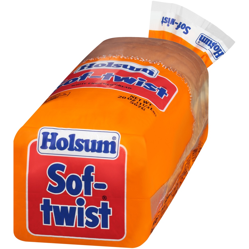 slide 3 of 8, Holsum Soft Twist White Bread, 20 oz