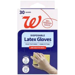 Walgreens Disposable Latex Gloves One Size Fits Most