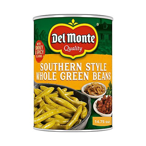 slide 1 of 1, Del Monte Southern Style Whole Green Beans Canned - 14.5 oz, 14.5 oz