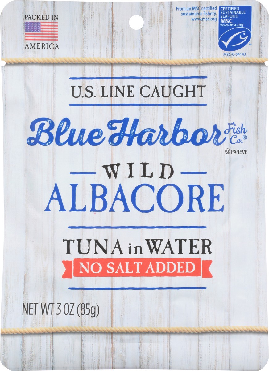 slide 2 of 13, Blue Harbor Fish Co.. Wild Albacore Tuna In Water No Salt Added, 3 oz