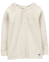 Oshkosh Kid Pocket Henley Oatmeal 6