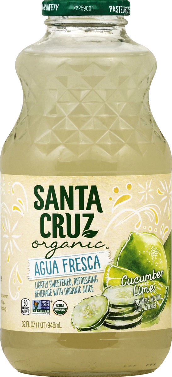 slide 3 of 6, Santa Cruz Organic Cucumber Lime Agua Fresca, 32 Fluid-Ounce - 32 fl oz, 32 fl oz