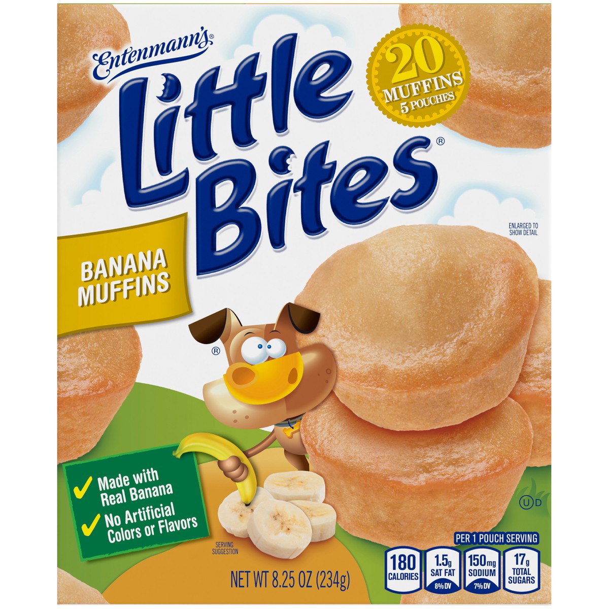 slide 1 of 8, Entenmann's Banana Muffin- Mini Muffins, 5 count, 8.25 oz, 5 ct