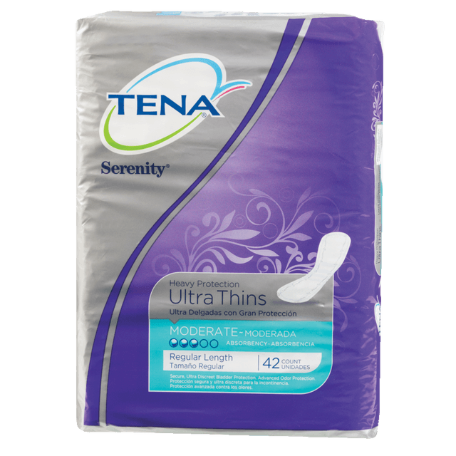 slide 1 of 1, Tena Ultra Thins Moderate Absorbency Regular Length, 42 ct