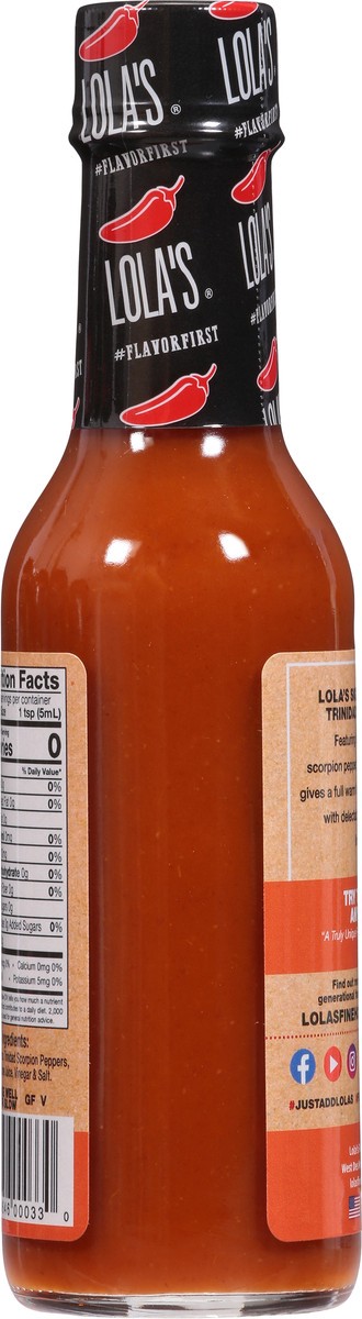 slide 9 of 9, Lola's All Natural Trinidad Scorpion Fine Hot Sauce 5 fl oz, 5 fl oz