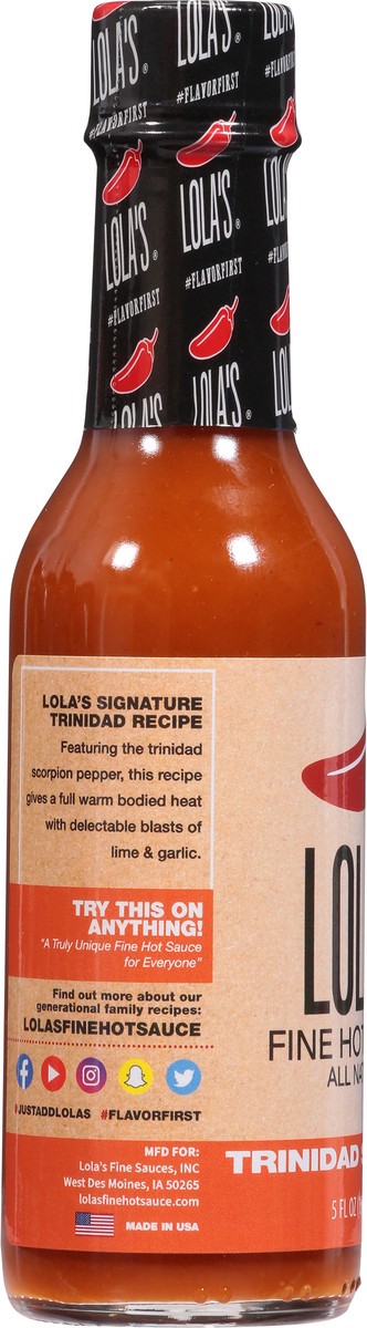 slide 5 of 9, Lola's All Natural Trinidad Scorpion Fine Hot Sauce 5 fl oz, 5 fl oz