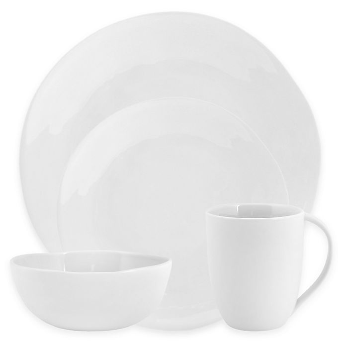 slide 1 of 1, Artisanal Kitchen Supply Curve Dinnerware Set - White, 16 ct