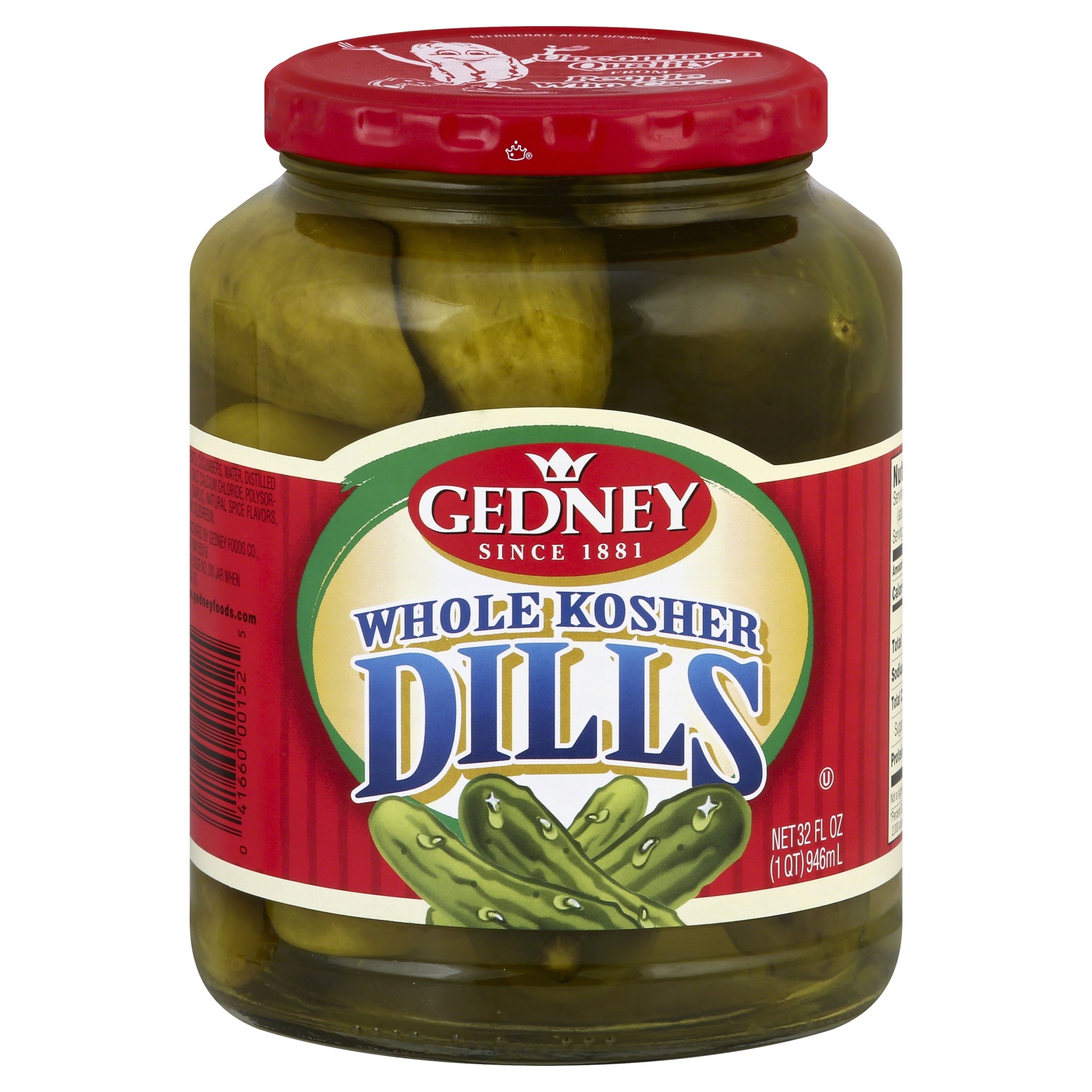 slide 1 of 1, Gedney Kosher Dill Pickles, 32 oz