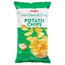 Meijer Sour Cream And Onion Flavored Potato Chips, 7.75 Oz