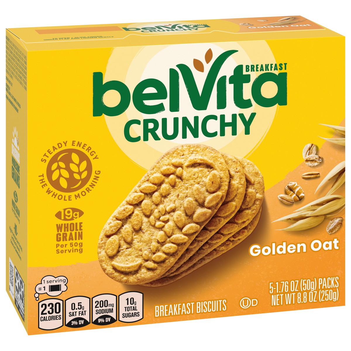 slide 2 of 9, belVita Golden Oat Breakfast Biscuits, 5 Packs (4 Biscuits Per Pack), 8.8 oz