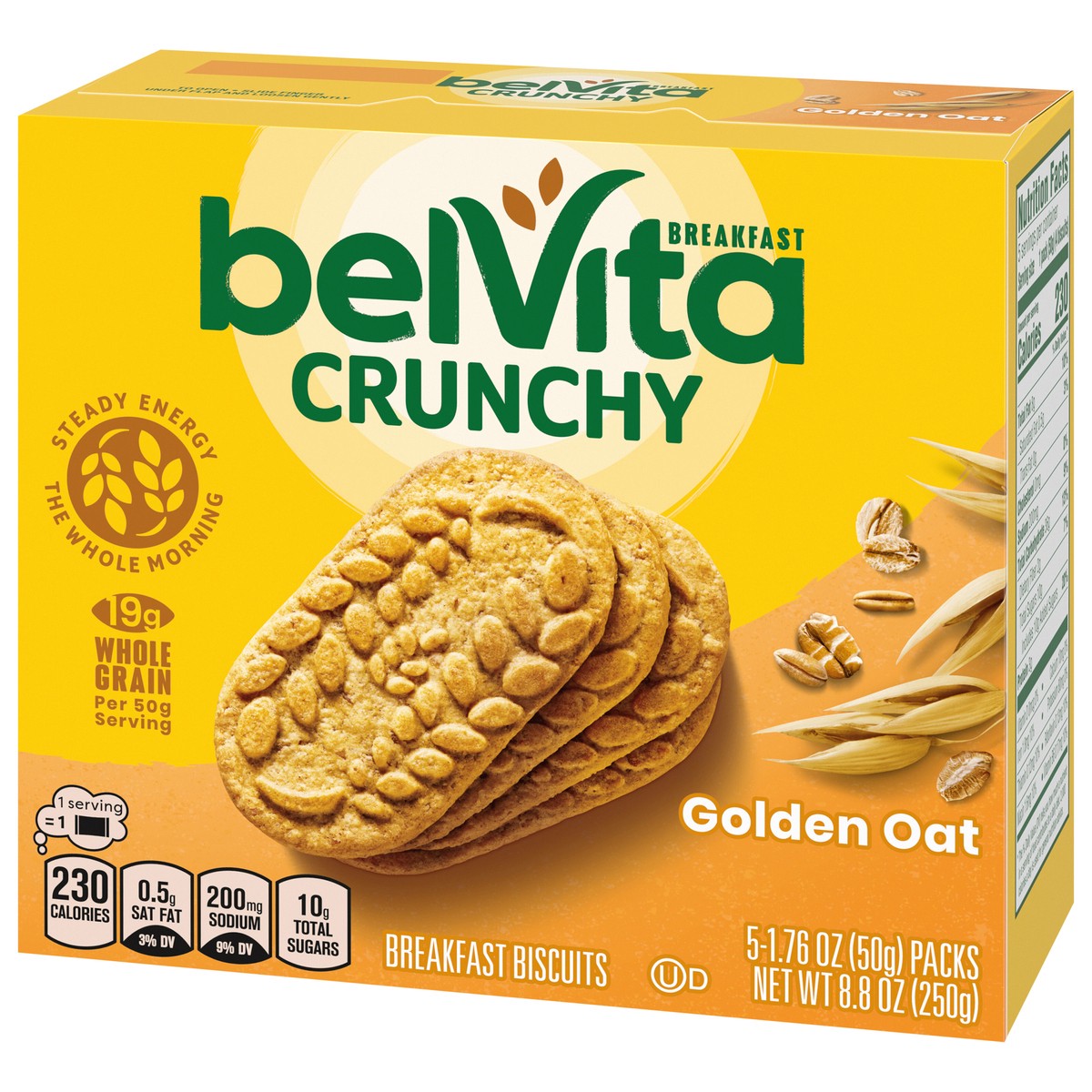 slide 3 of 9, belVita Golden Oat Breakfast Biscuits, 5 Packs (4 Biscuits Per Pack), 8.8 oz