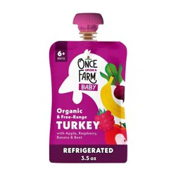 Once Upon a Farm Baby Snacks - Turkey Raspberry Apple Banana - 3.35 oz