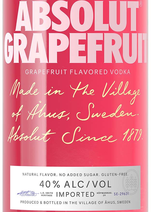 slide 9 of 10, Absolut Grapefruit Flavored Vodka, 1 L Bottle, 40% ABV, 1 liter
