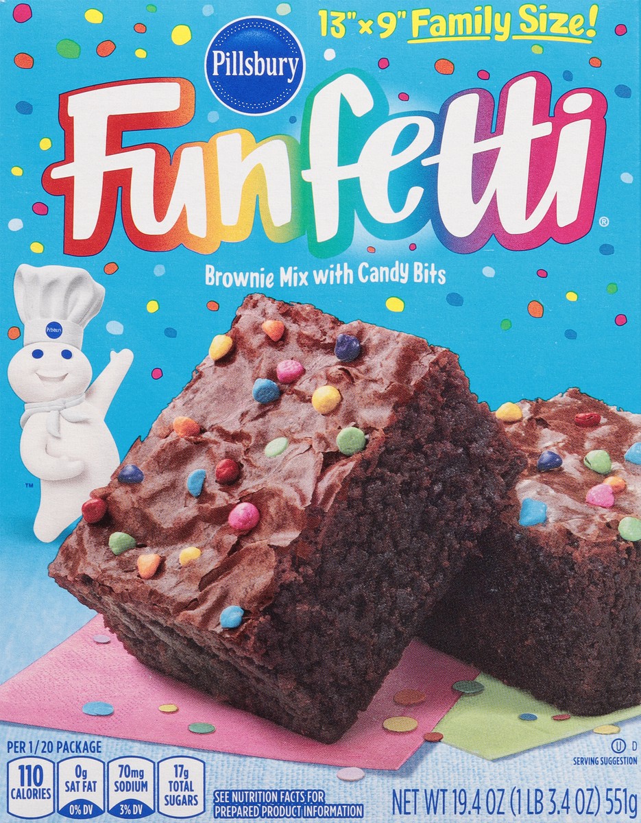 slide 6 of 9, Pillsbury Funfetti Brownie Mix with Candy Bits Family Size 19.4 oz, 19.4 oz