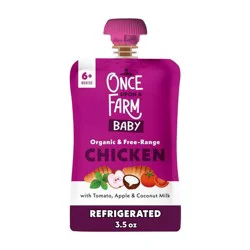 Once Upon a Farm Baby Snacks - Chicken Bone Broth Apple Tomato Coconut Cream - 3.5oz
