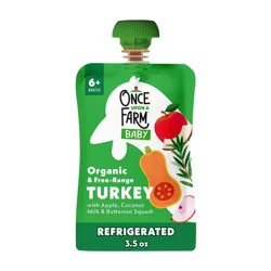 Once Upon a Farm Baby Snacks - Organic Turkey Apple Coconut Milk Butternut Squash - 3.5 oz