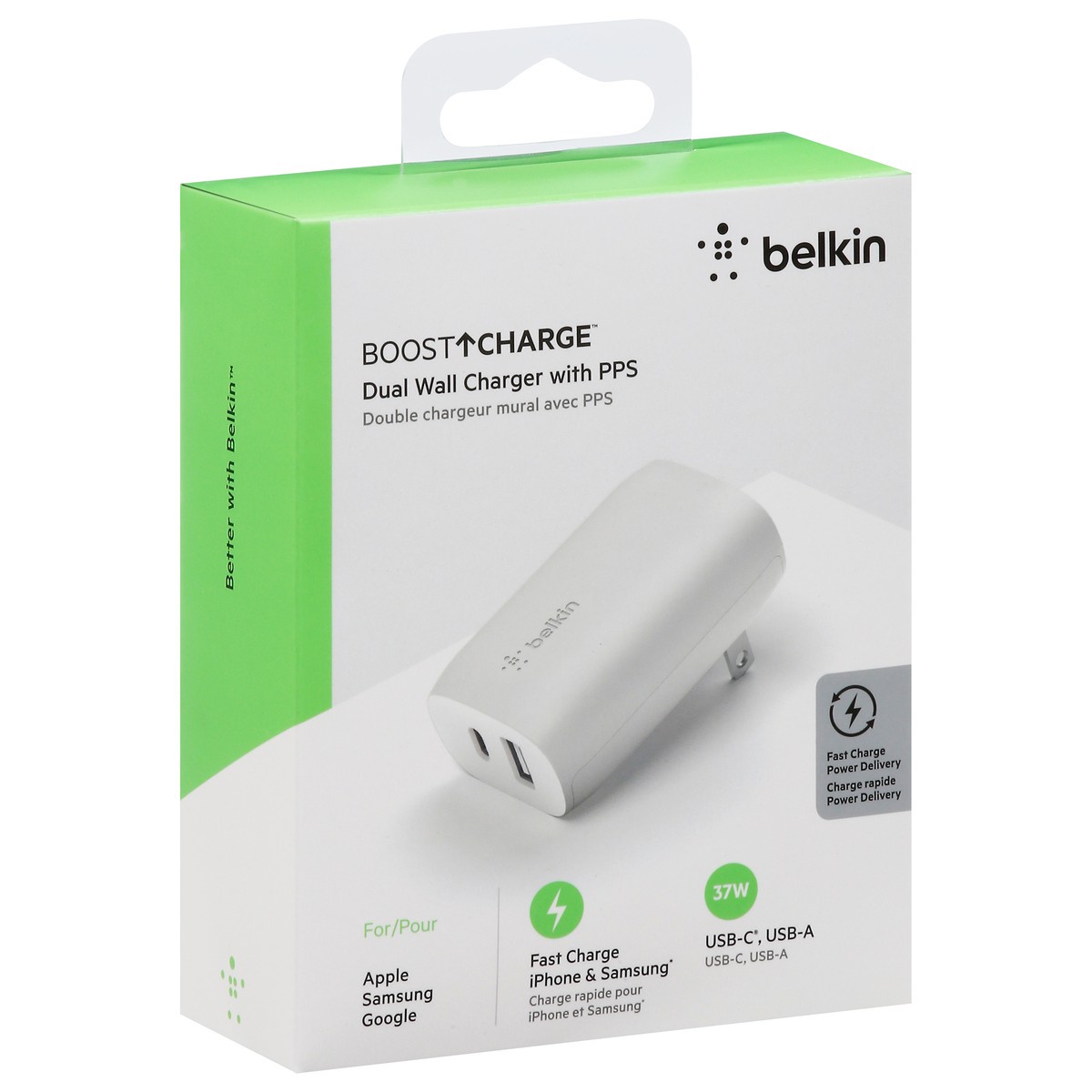 slide 8 of 9, Belkin BoostCharge Dual Wall Charger with PPS 1 ea, 1 ct
