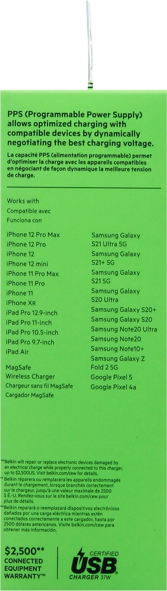 slide 7 of 9, Belkin BoostCharge Dual Wall Charger with PPS 1 ea, 1 ct