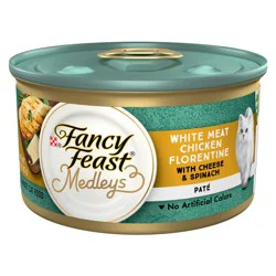 Purina Fancy Feast Pate Wet Cat Food, Medleys White Meat Chicken Florentine With Cheese & Garden Greens