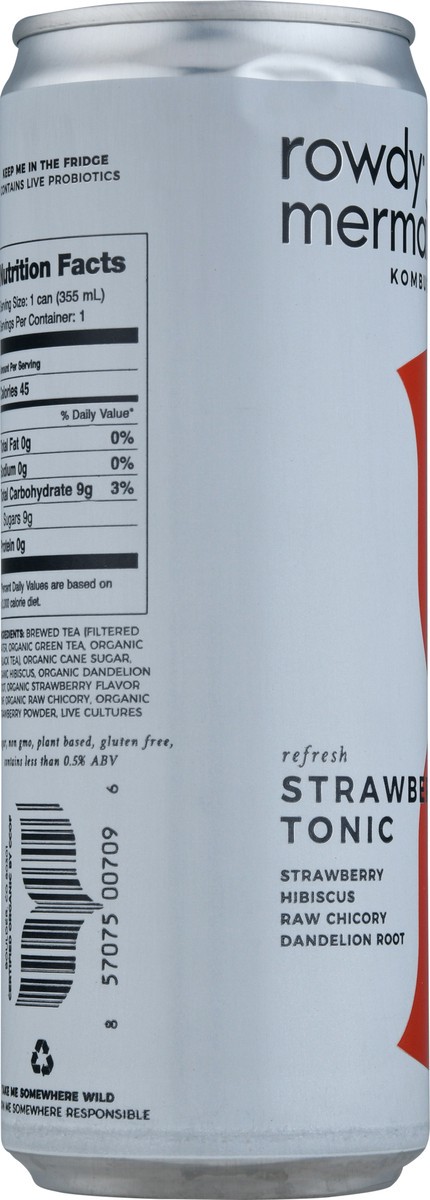 slide 12 of 14, Rowdy Mermaid Refresh Strawberry Tonic Kombucha - 12 fl oz, 12 fl oz