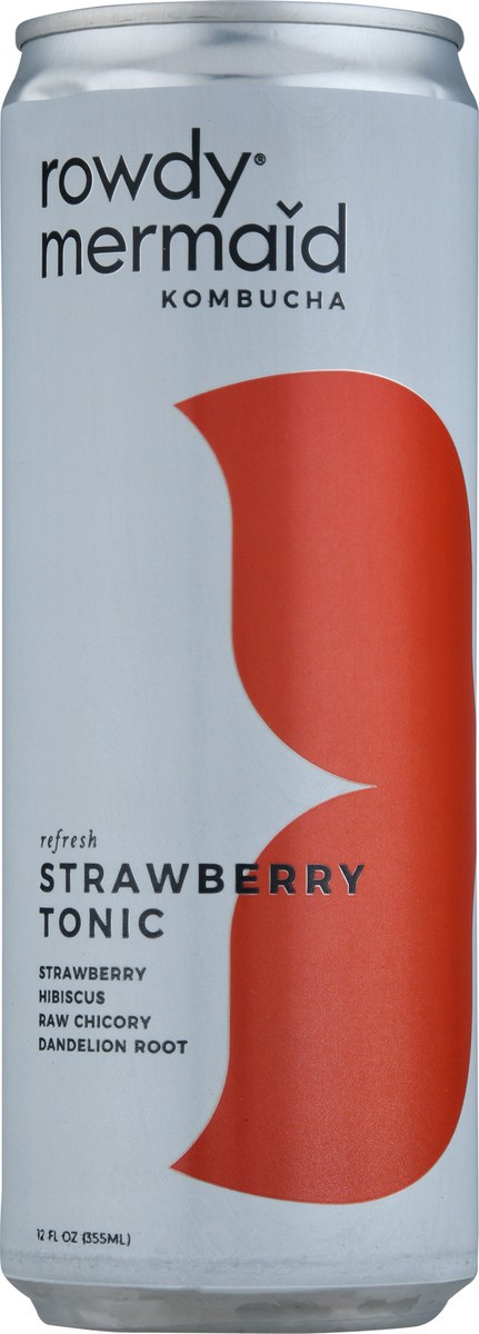 slide 8 of 14, Rowdy Mermaid Refresh Strawberry Tonic Kombucha - 12 fl oz, 12 fl oz