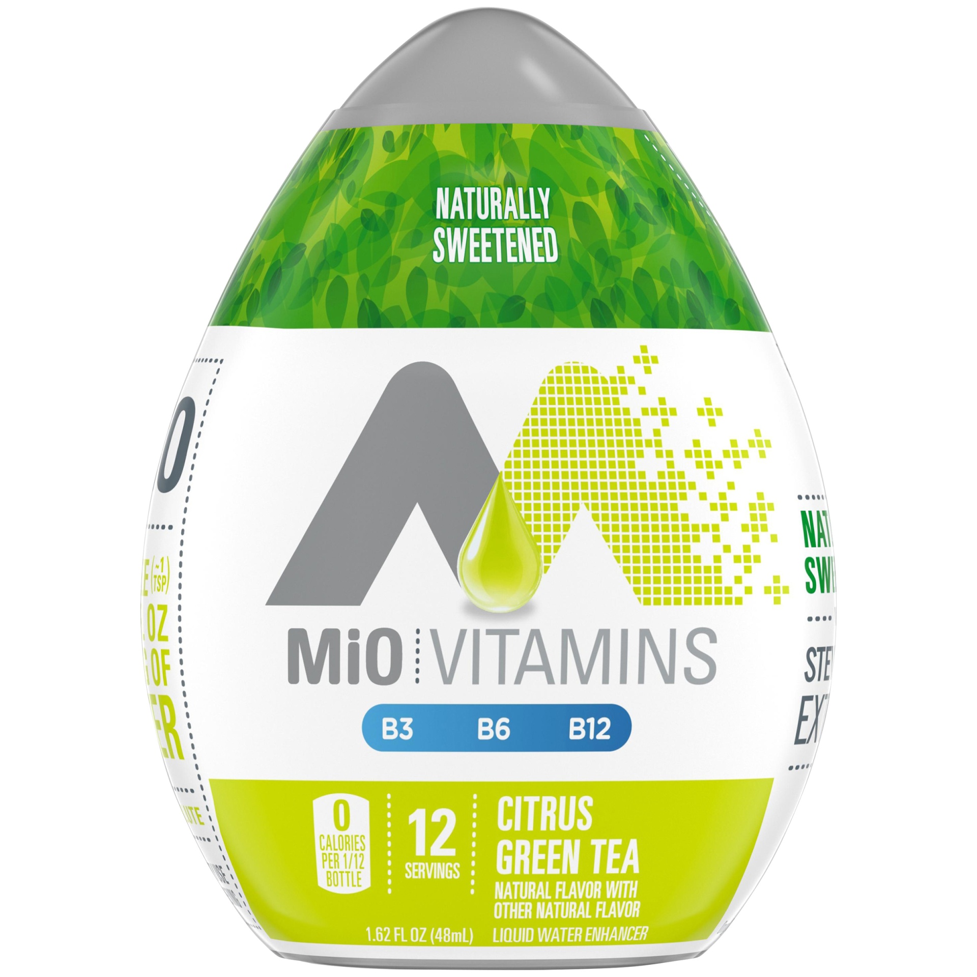 slide 1 of 6, MiO Vitamins Citrus Green Tea Liquid Water Enhancer, 1.62 fl oz