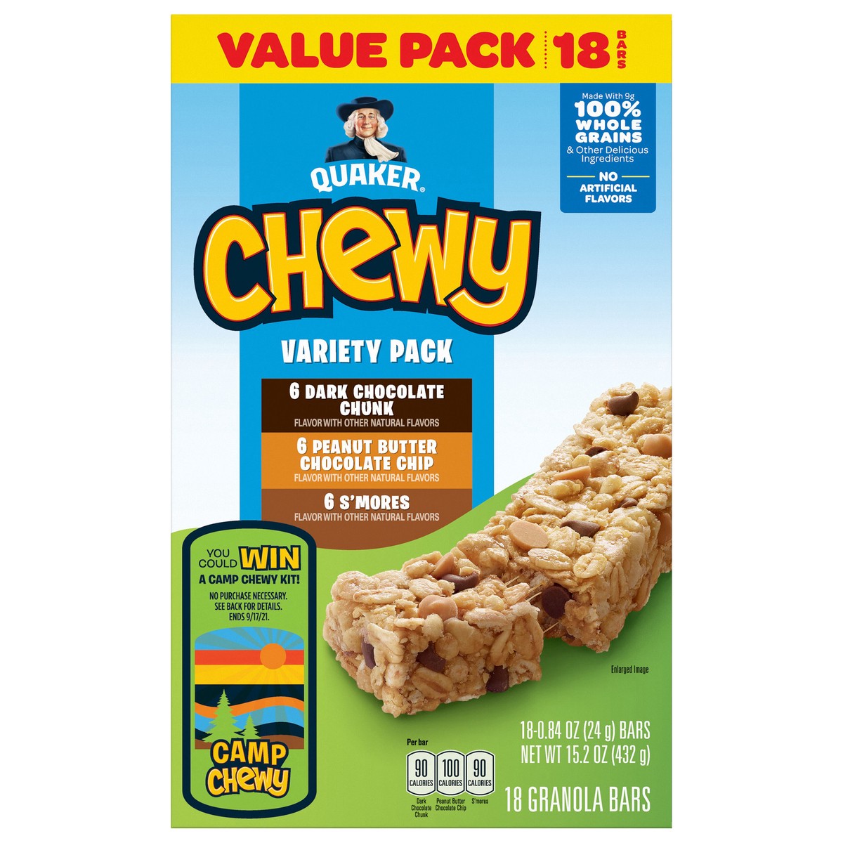 slide 1 of 1, Quaker Chewy Granola Bars Variety 15.2 Oz 18 Count, 15.2 oz
