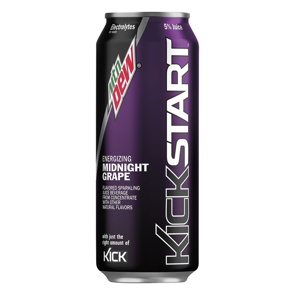 slide 1 of 3, Mountain Dew Kickstart Energizing Juice Drink Grape Flavored 16 Fl Oz Can, 16 fl oz