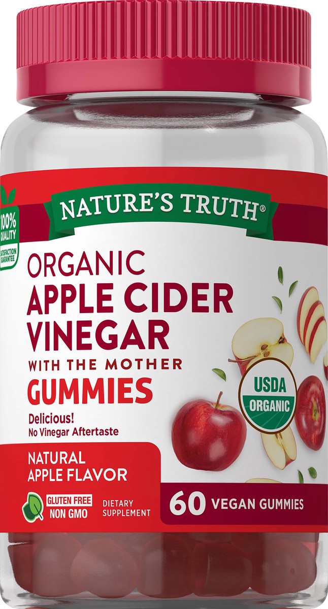 slide 3 of 5, Nature's Truth Organic Vegan Apple Cider Vinegar 60 Gummy, 1 ct
