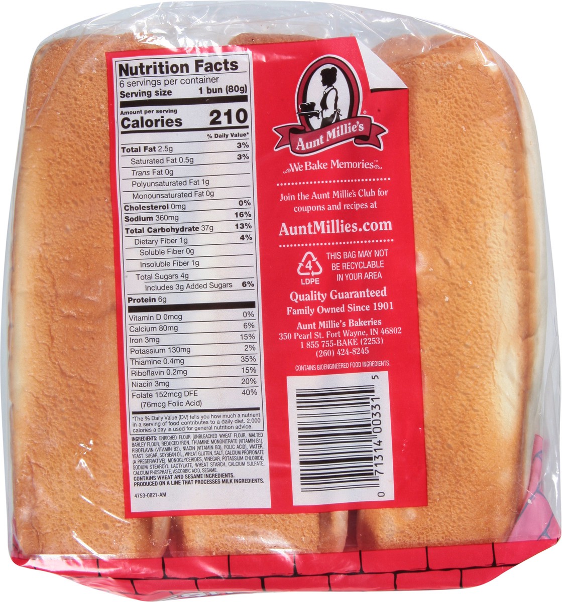 slide 8 of 9, Aunt Millie's Deli Enriched Super Subs Buns 6 ea, 6 ct; 17 oz