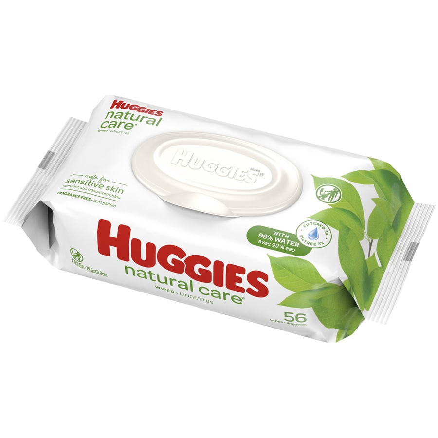 slide 3 of 3, Huggies Natural Care Fragrance Free Baby Wipes, 56 ct