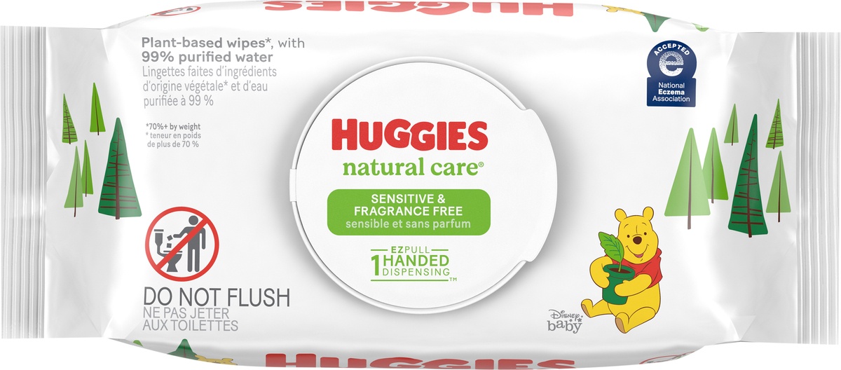 slide 5 of 10, Huggies Natural Care Fragrance Free Baby Wipes, 56 ct