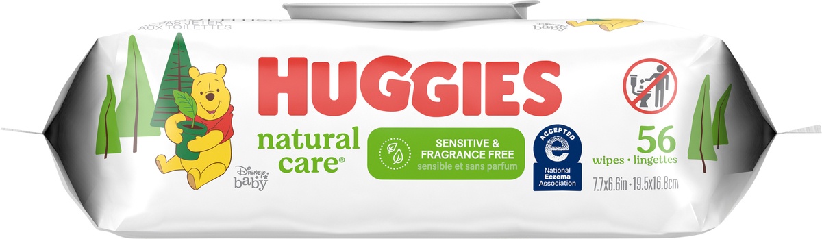 slide 8 of 10, Huggies Natural Care Fragrance Free Baby Wipes, 56 ct