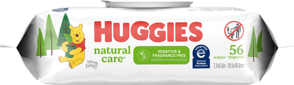 slide 9 of 10, Huggies Natural Care Fragrance Free Baby Wipes, 56 ct