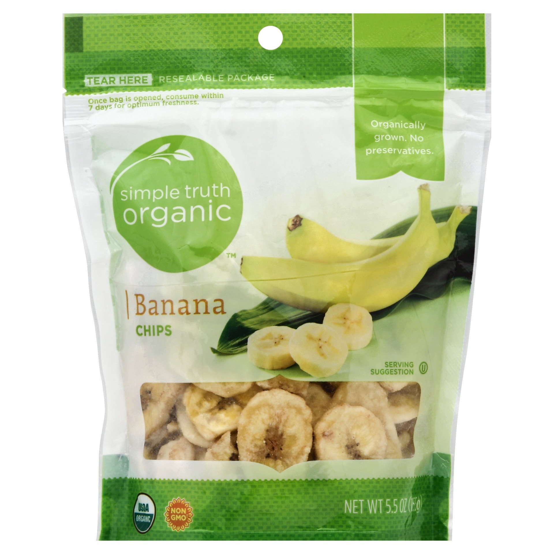 slide 1 of 4, Simple Truth Organic Banana Chips, 5.5 oz