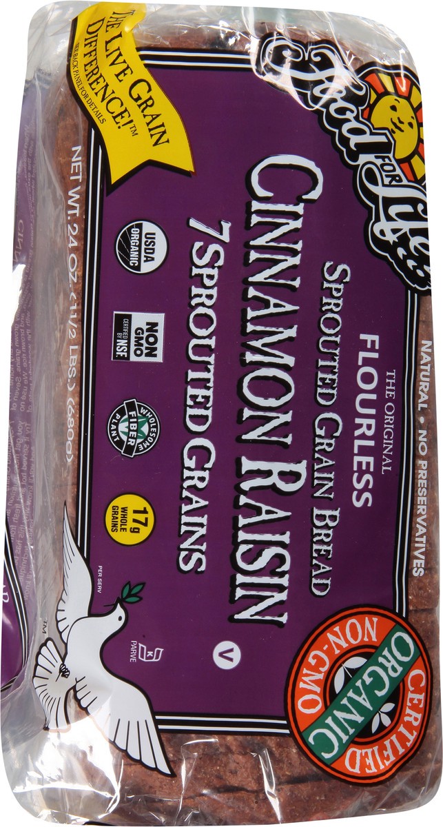 slide 2 of 9, Food For Life Cinnamon Raisin Bread, 24 oz