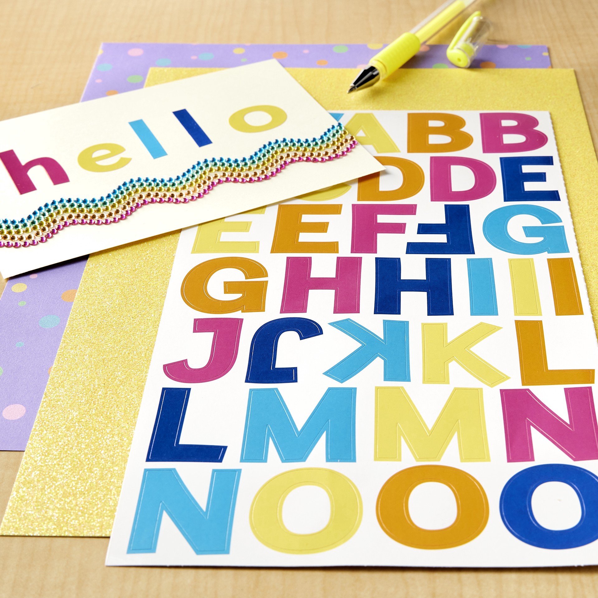 slide 2 of 3, Multicolored Block Alphabet Stickers By Recollections, 1.25 in