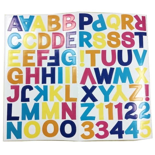 slide 1 of 3, Multicolored Block Alphabet Stickers By Recollections, 1.25 in