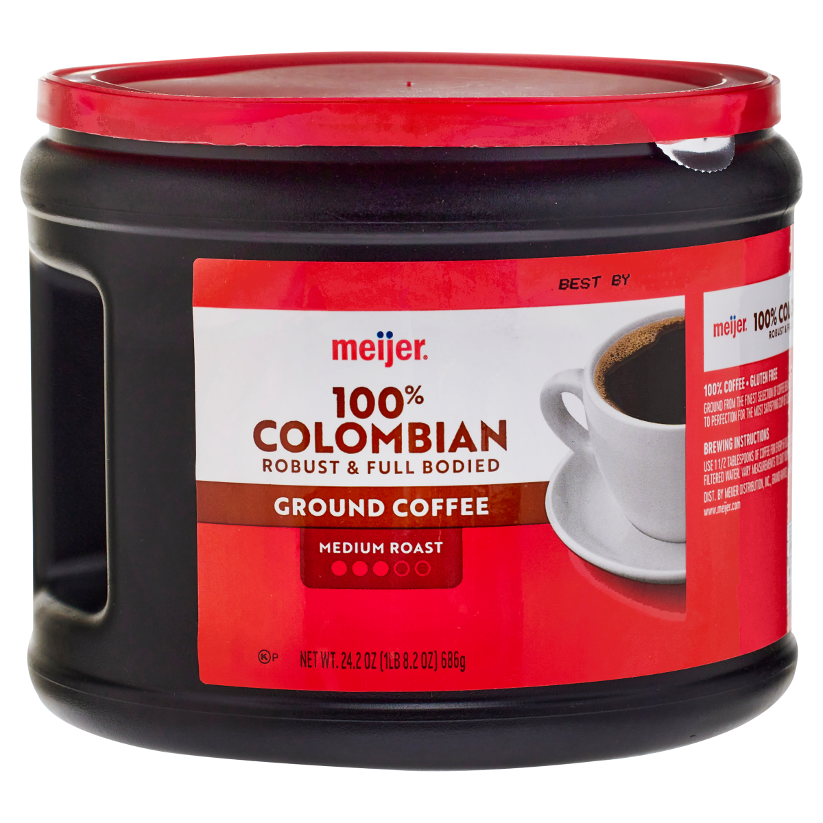 slide 1 of 3, Meijer 100% Colombian Ground Coffee - 24.2 oz, 24.2 oz