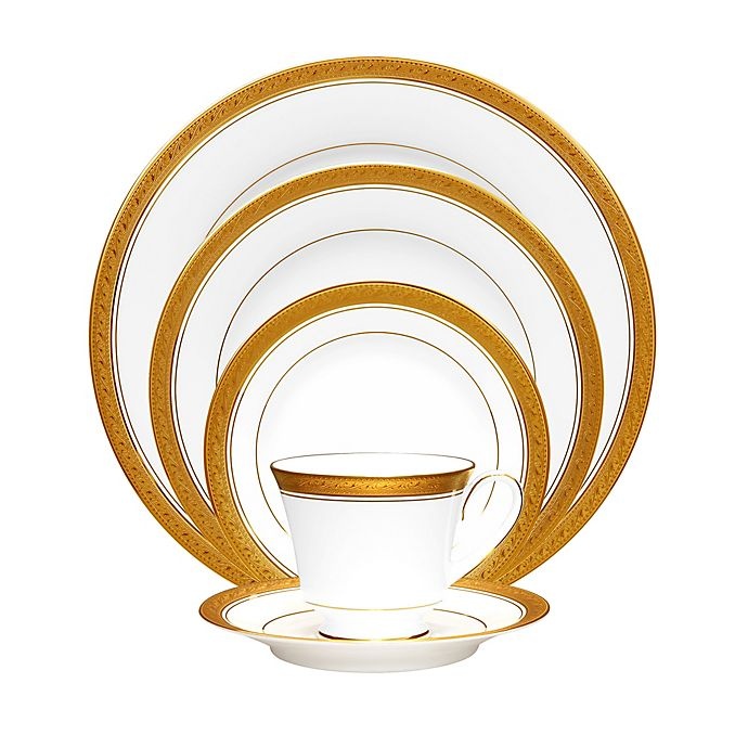 slide 1 of 1, Noritake Crestwood Gold Dinnerware Set, 20 ct