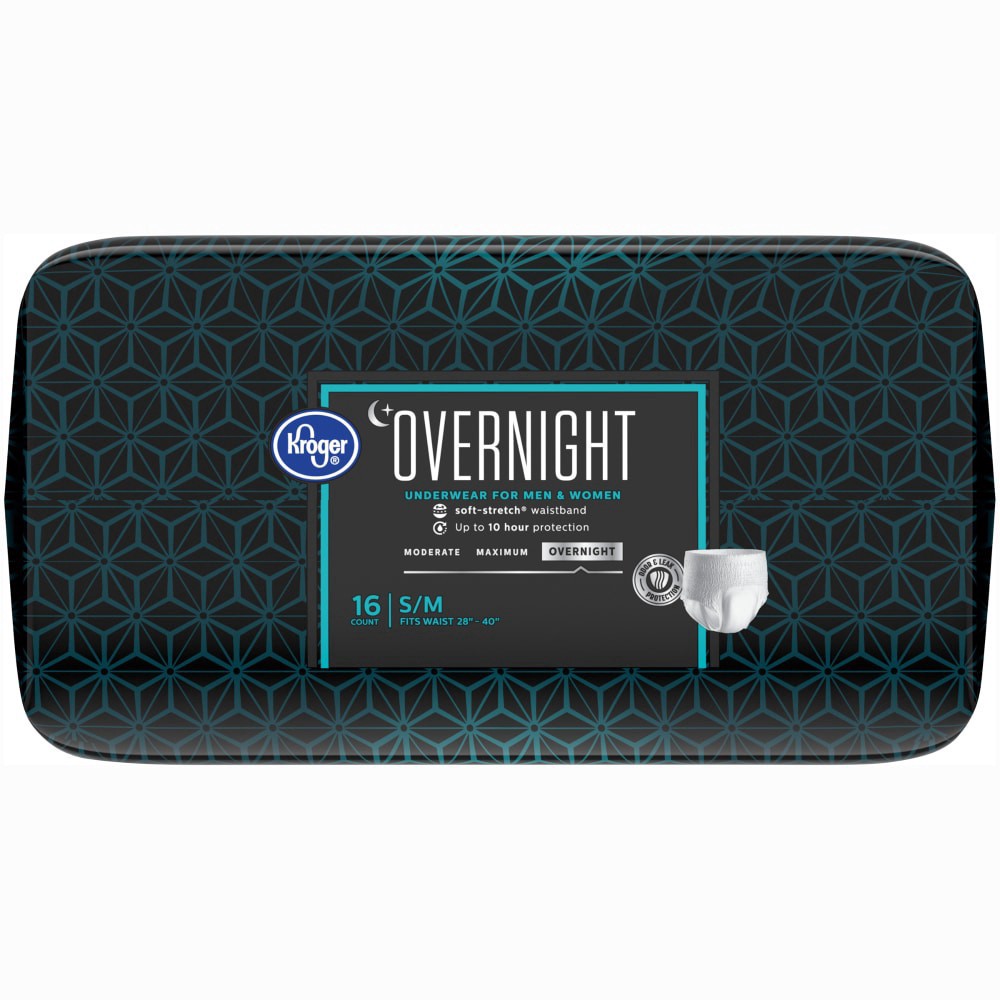 slide 4 of 4, Kroger Overnight Underwear for Women & Men S-M, 16 ct