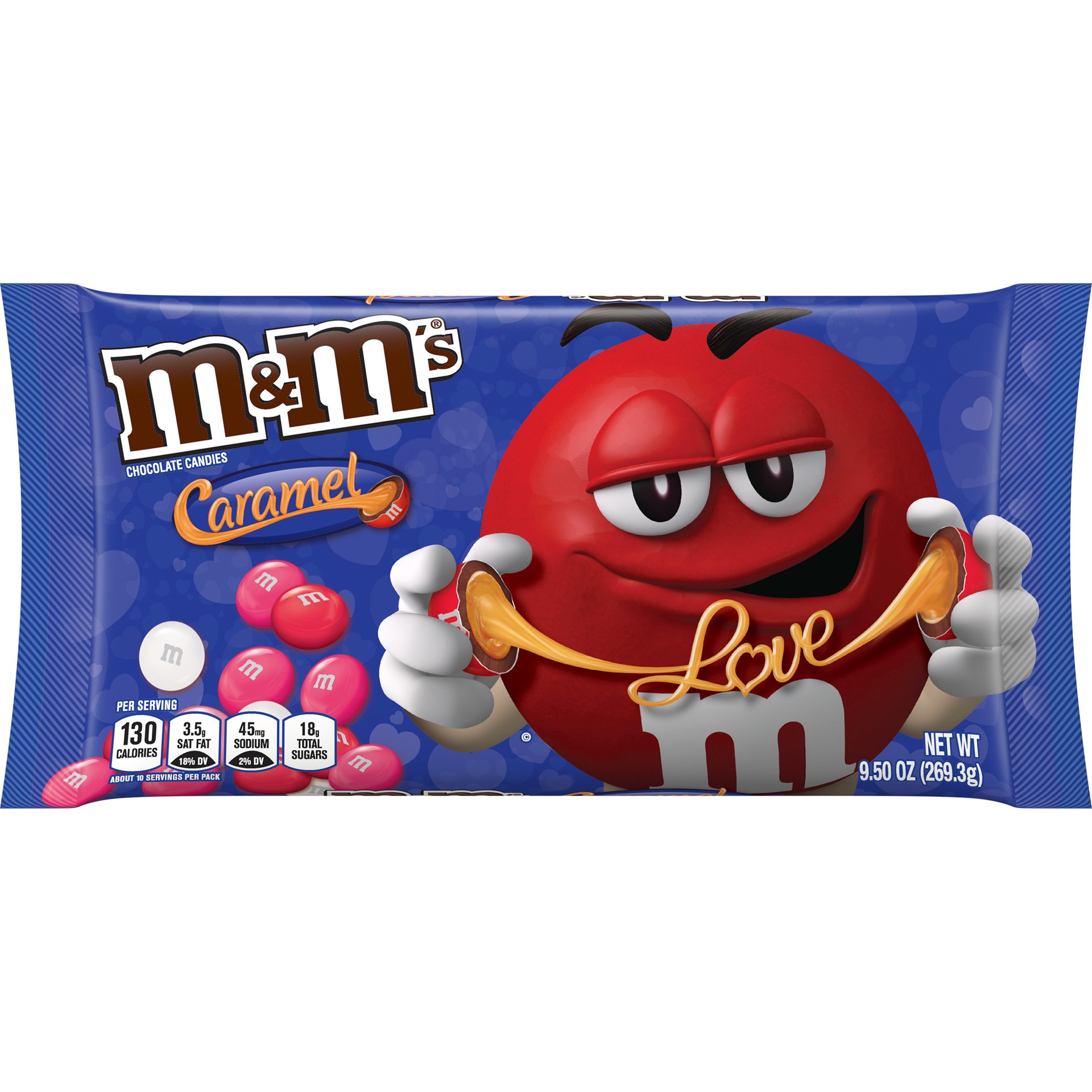 slide 1 of 8, M&M's Valentine's Caramel Chocolate Candy 9.5-Ounce Bag, 9.5 oz