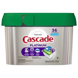 Cascade Platinum Dishwasher Pods, Dish Detergent ActionPacs, Fresh, 36 Count